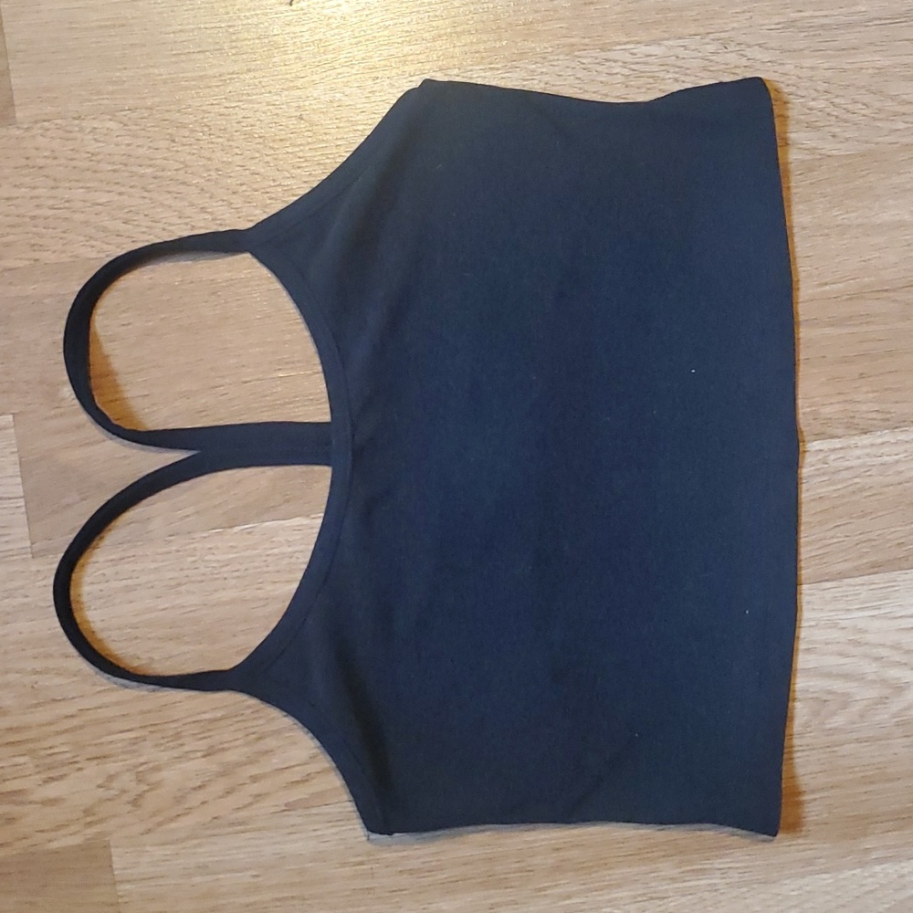 Beyond Yoga Spacedye Slim Racerback Cropped Tank Bra size S Darkest Night